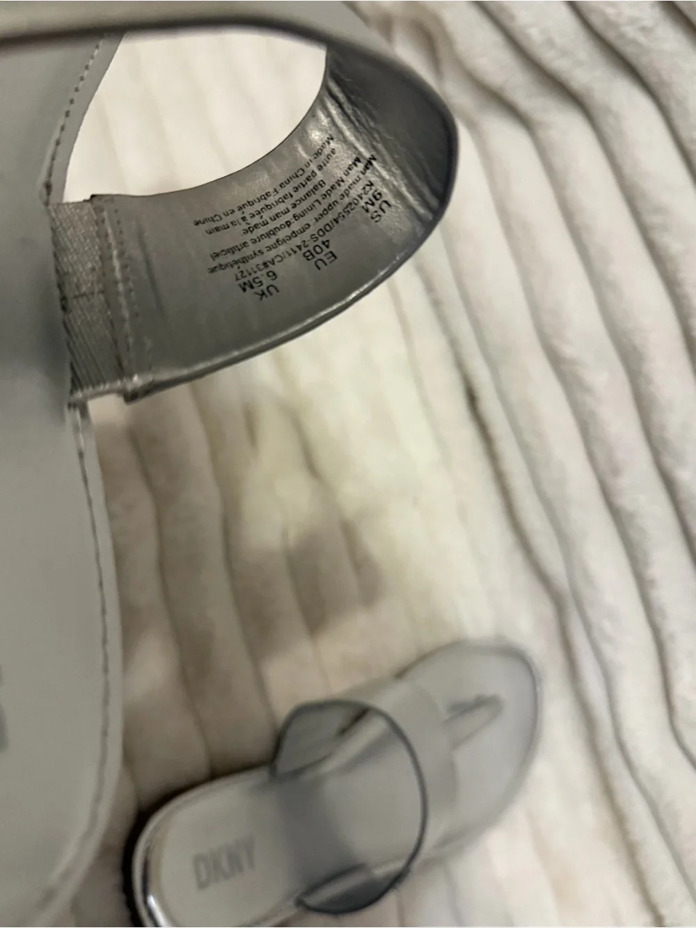 DKNY Metallic Silver Thong Sandals